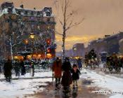 Place Pigalle, Winter - 爱德华·科尔特斯